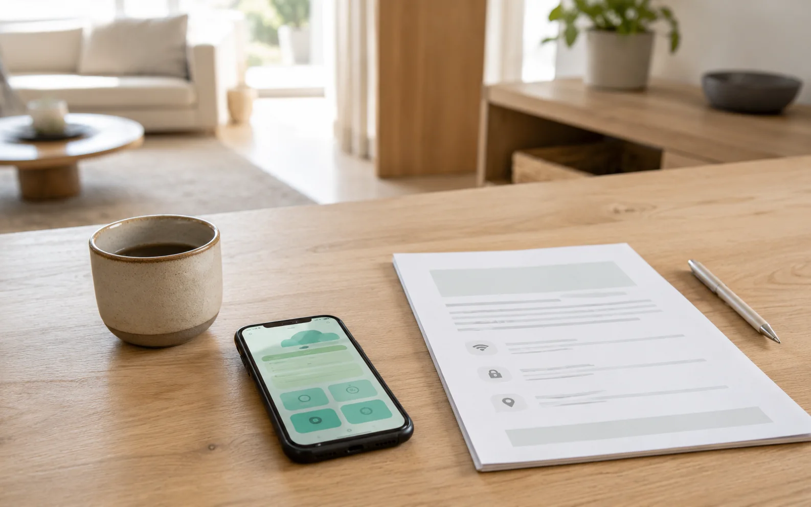 Illustration comparing a printed welcome book with a mobile digital guest manual.
