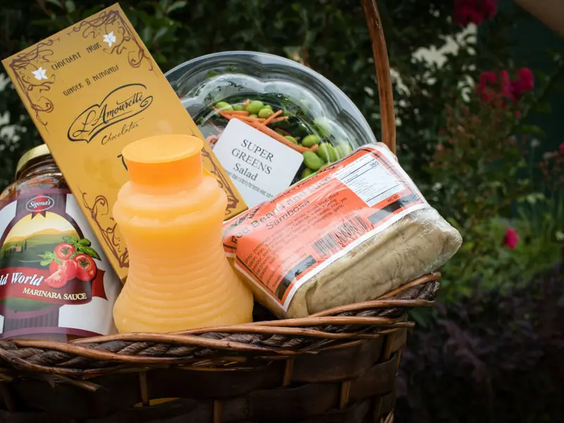 A welcome basket of local treats