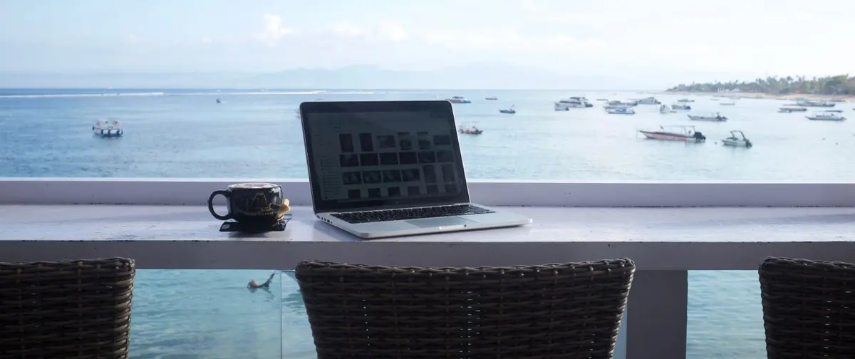 Desk with a sea view