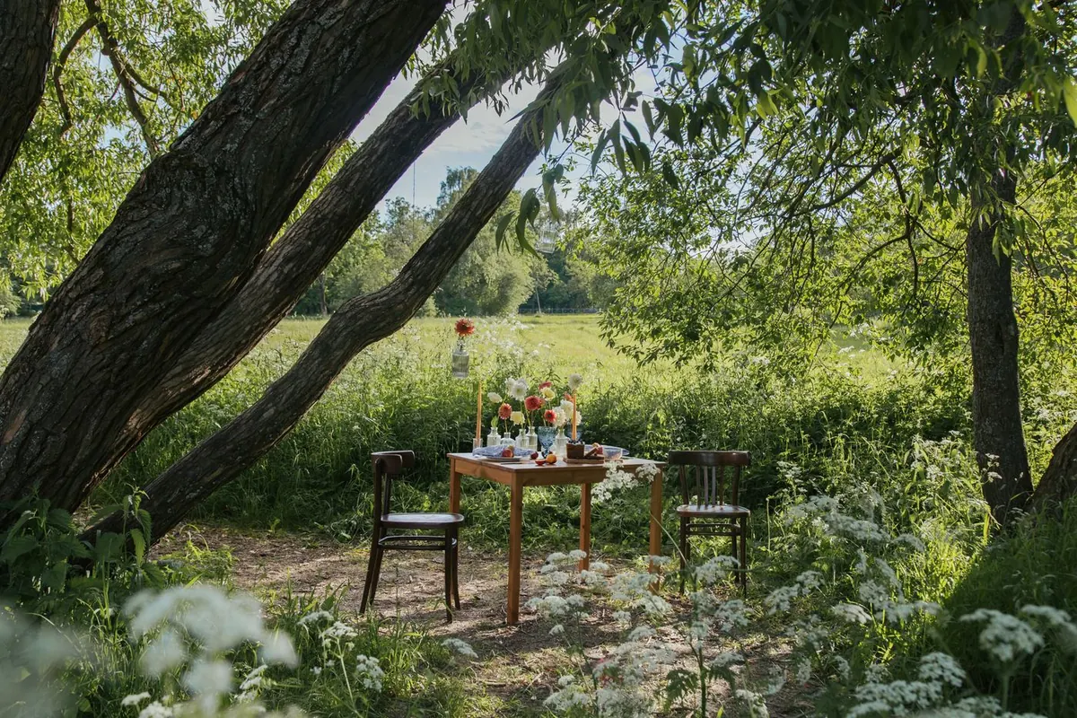 The garden table