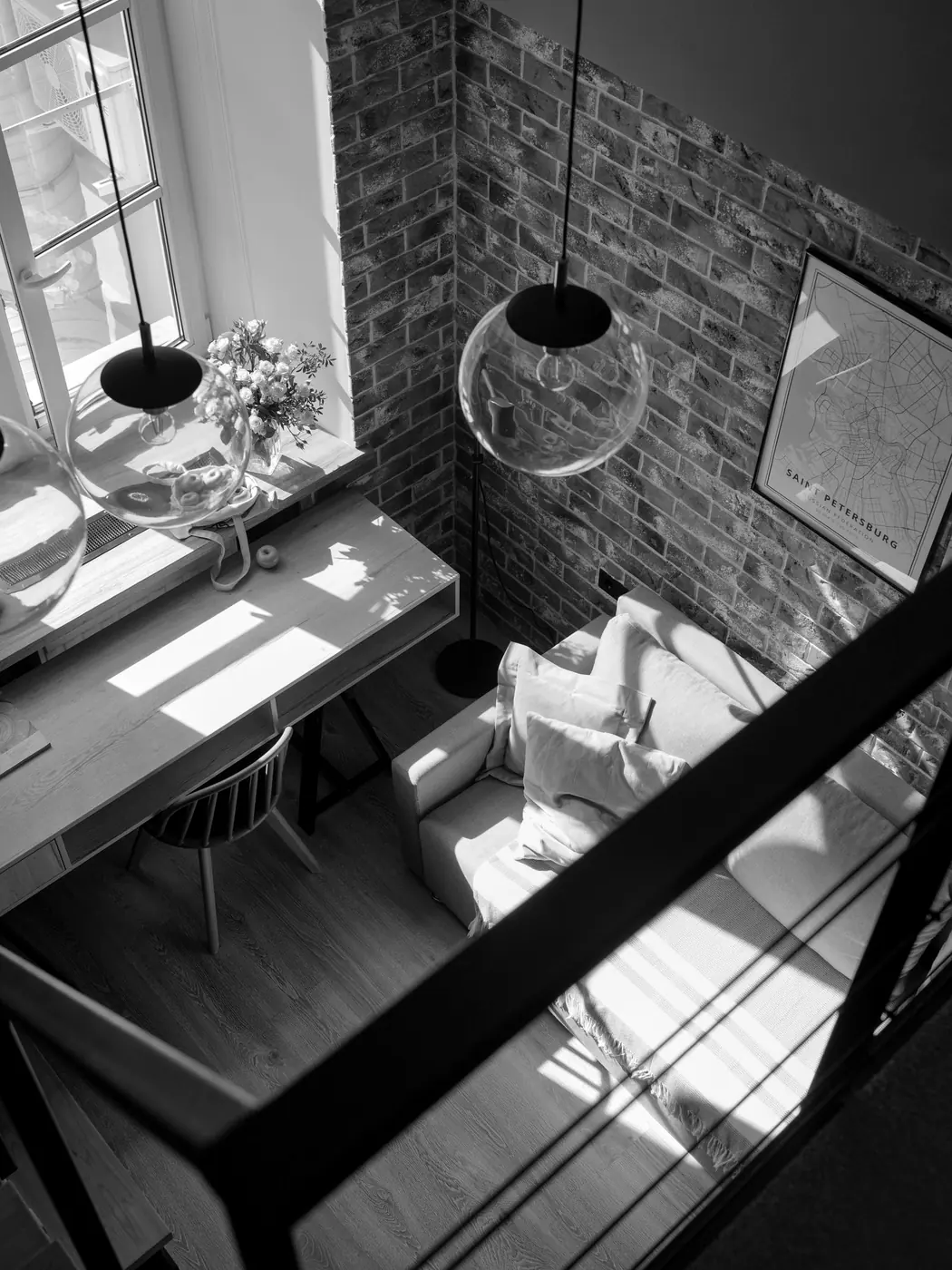 The living room from the mezzanine