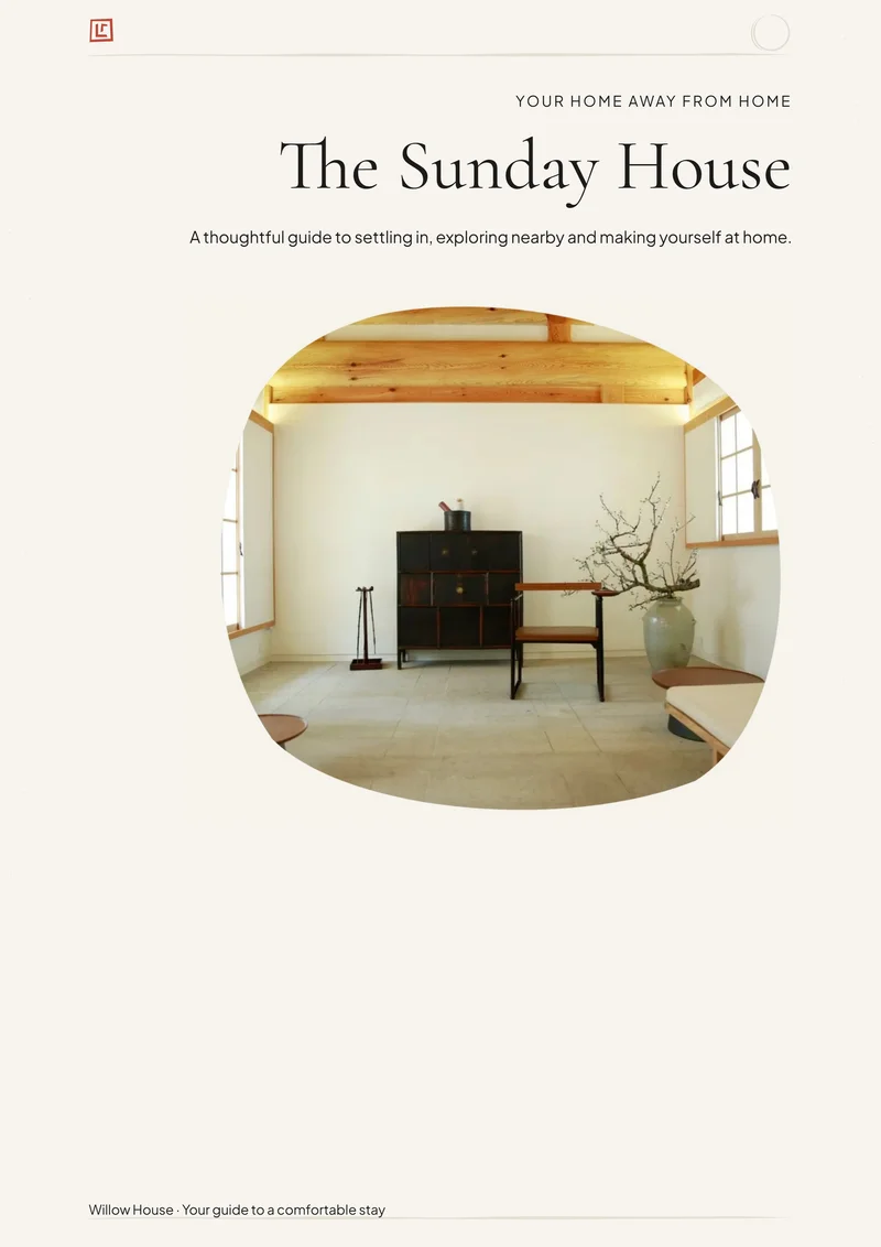 Japandi vacation rental welcome book cover