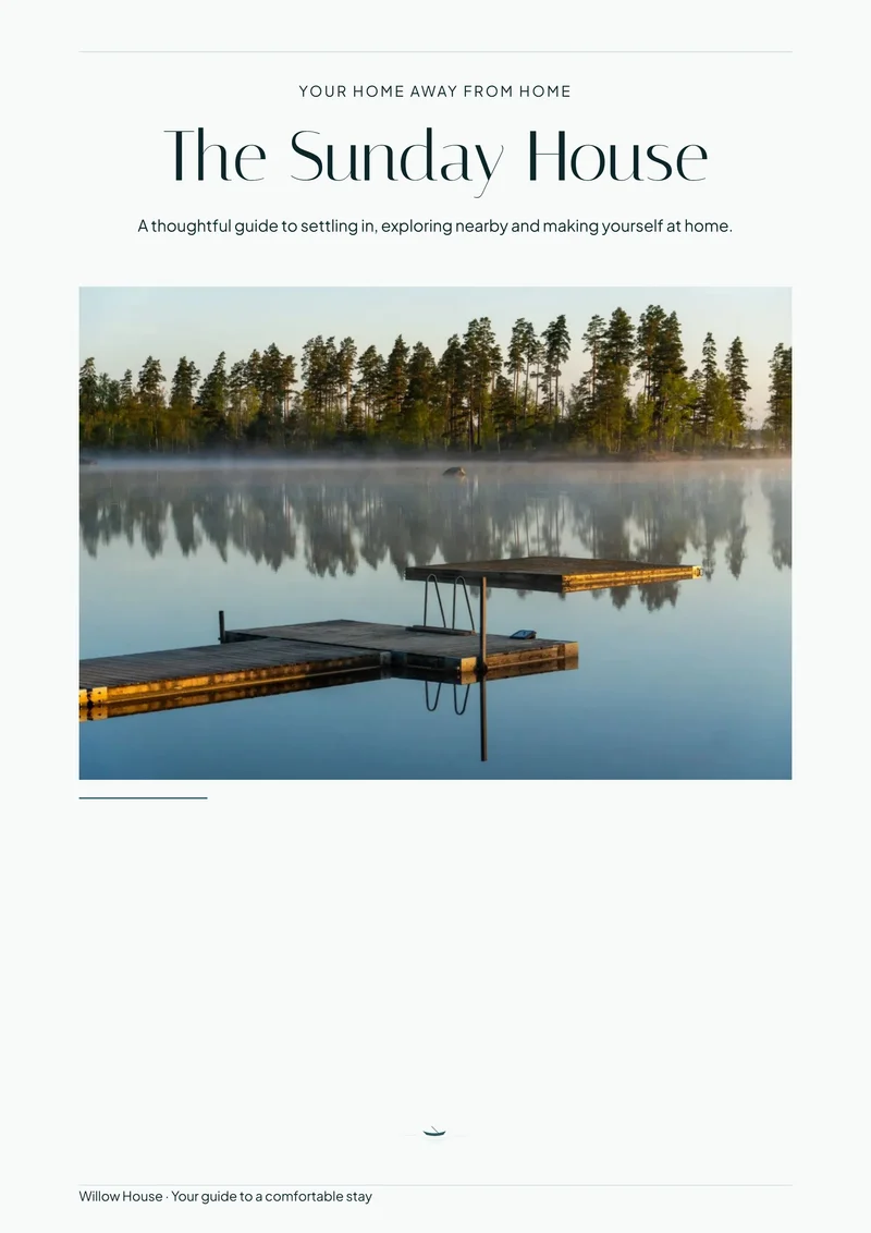 Lakehouse vacation rental welcome book cover