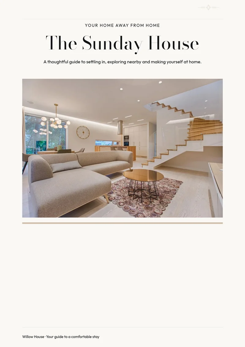 Modern Luxury vacation rental welcome book cover